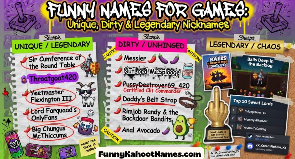 Funny Names For Games