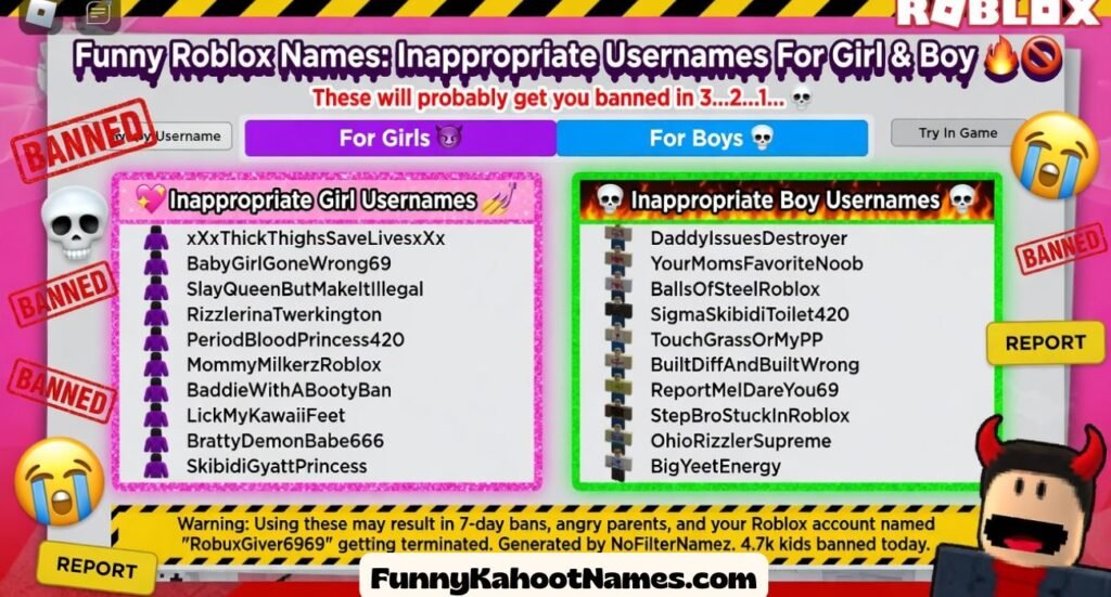 Funny Roblox Names