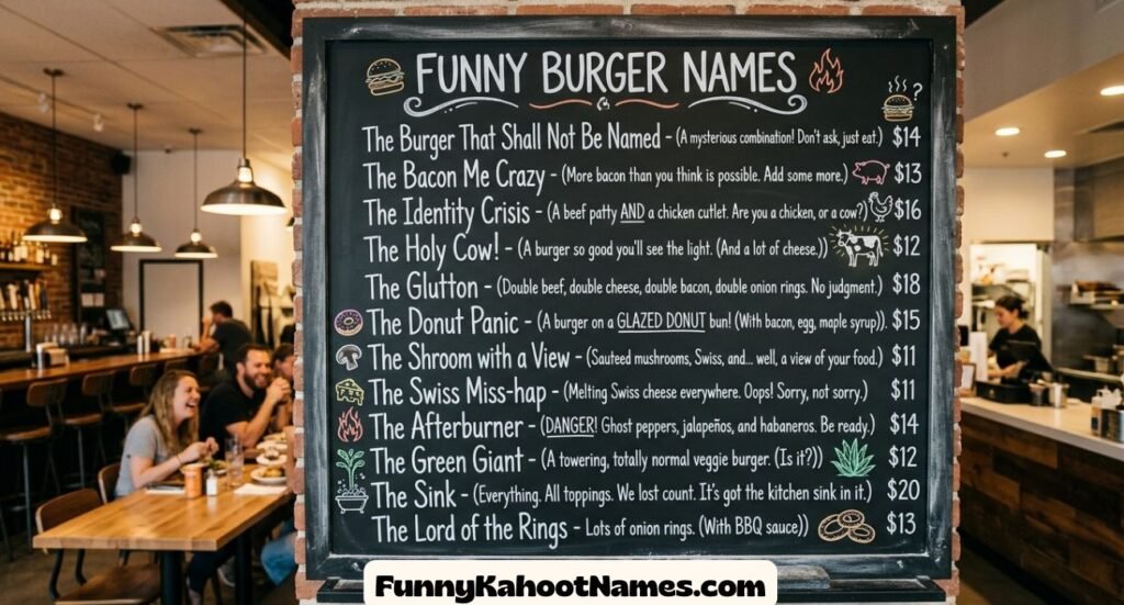 Funny Burger Names
