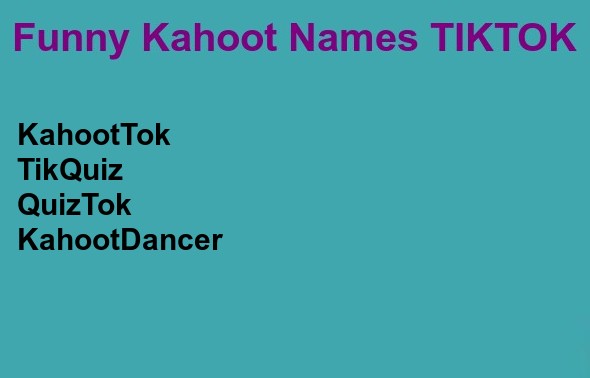 Funny Kahoot Names TIKTOK